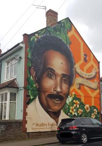 Also making a debut in St Pauls, Michele Curtis' mural of Audley Evans, just one of the murals in her " 'Seven Saint of St Pauls' series.